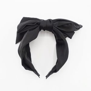 Black Silk satin layered bow knot headband